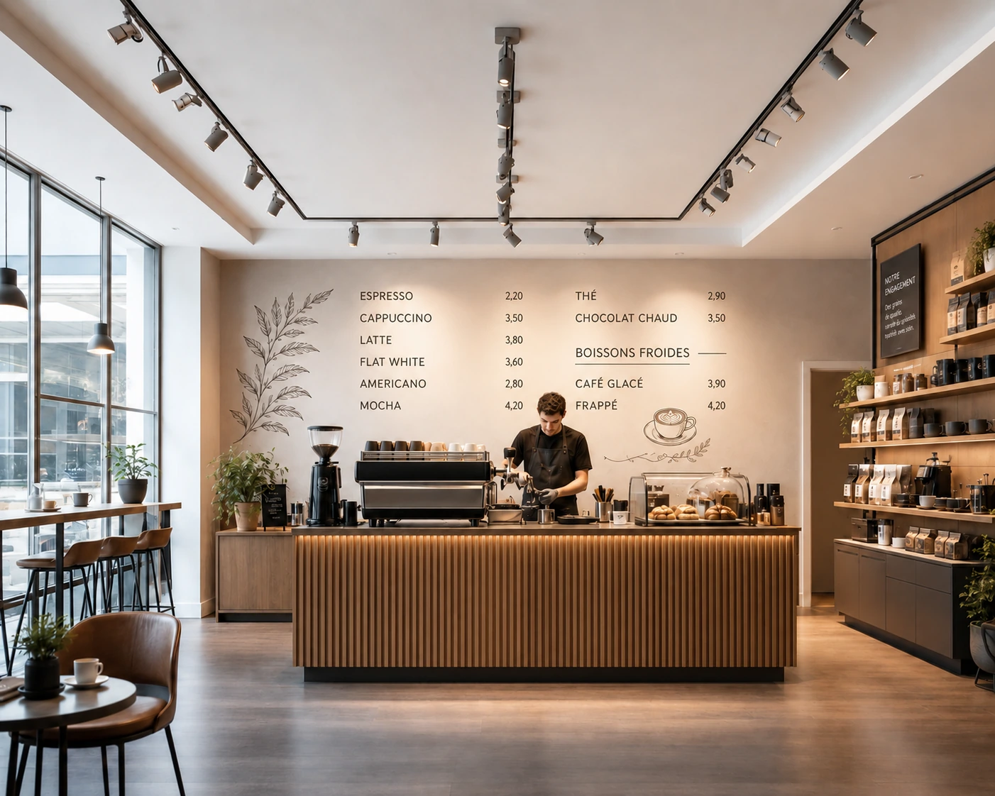 Exemple de décor mural personnalisé dans un espace commercial